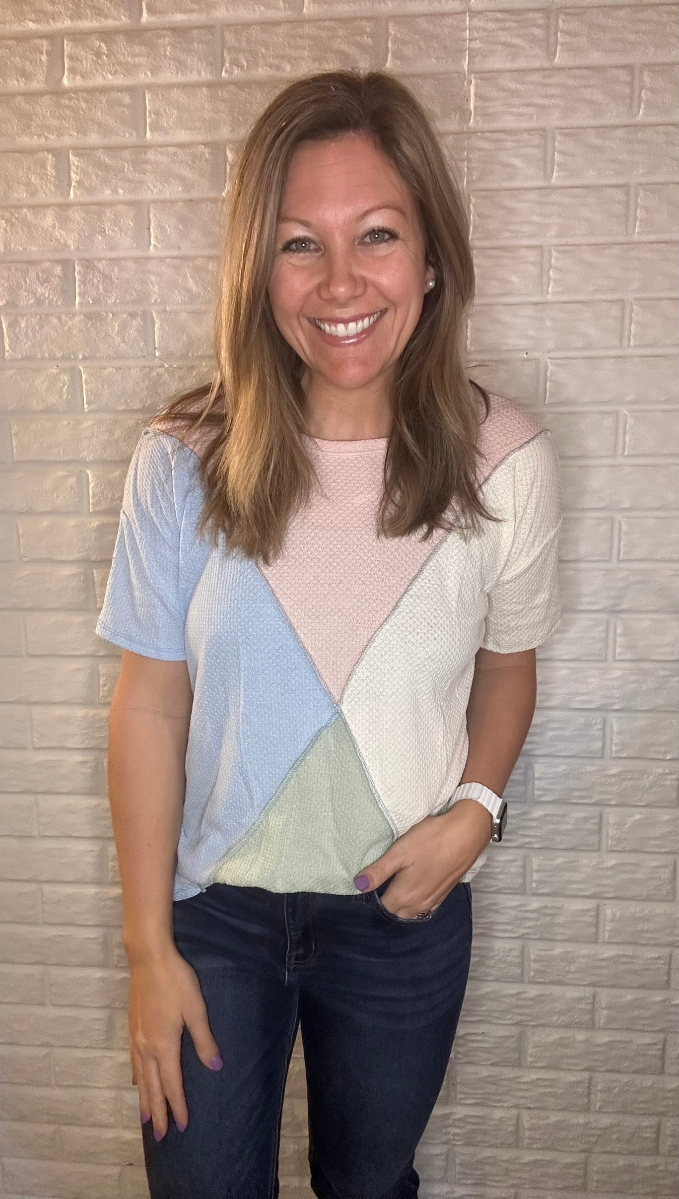 Multi-Color Stitched Top