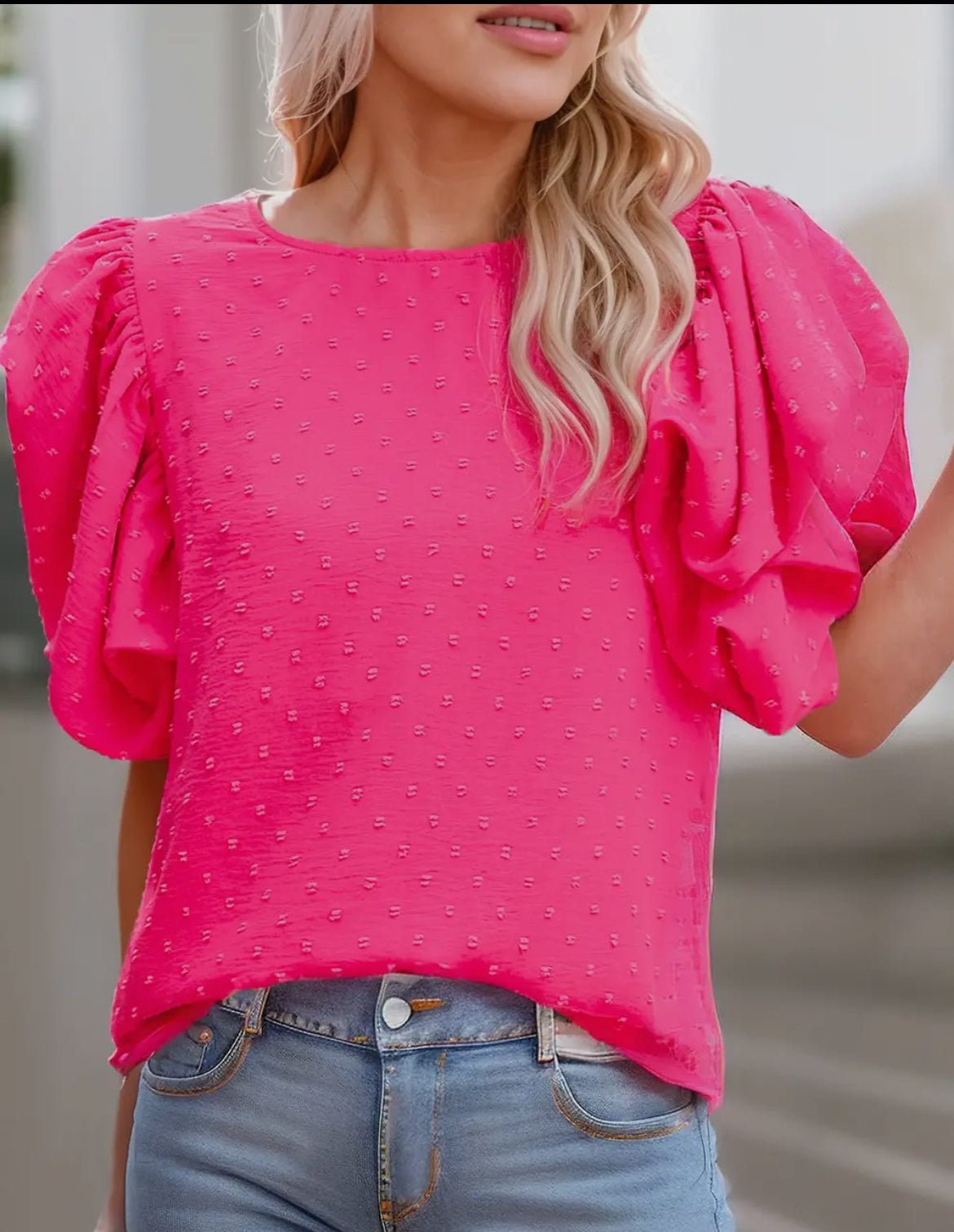 Pink Ruffle Sleeve Top