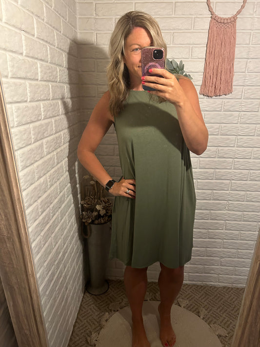 Olive Tank Dress