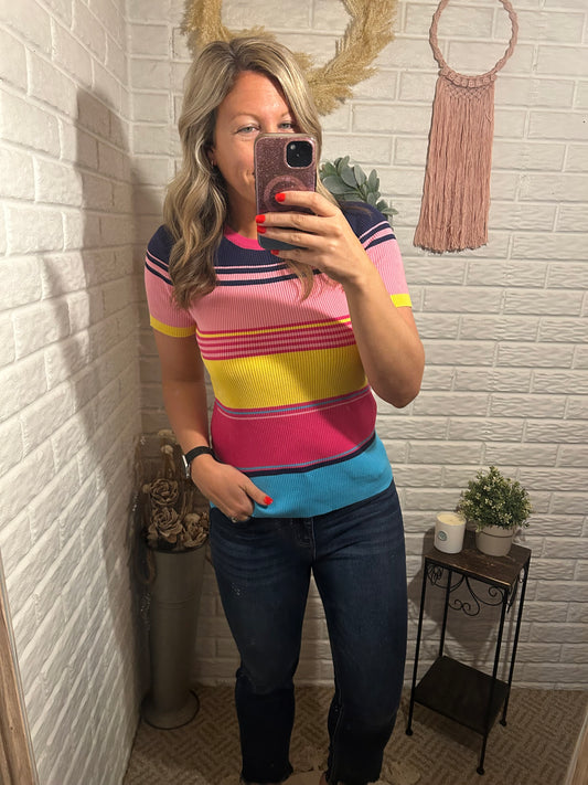 Multi Color Sweater Tee